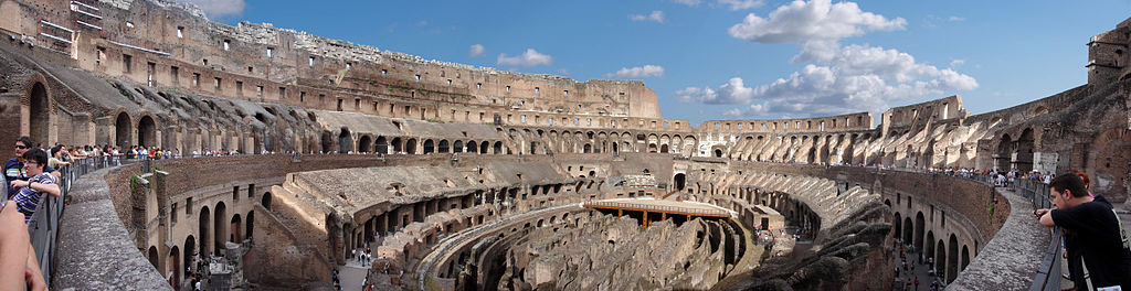 Panoramic image of the Colosseum in Rome from the inside (west) - foto: Sebastian Straub