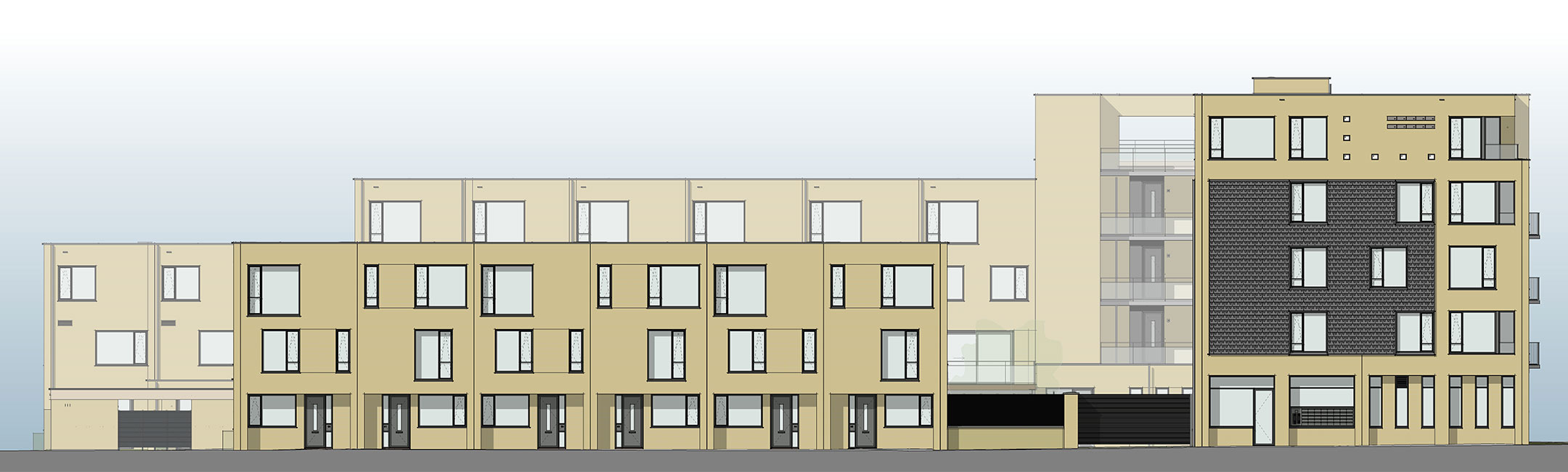 Haringlocatie Delft appartementencomplex BIM aanzicht gevel
