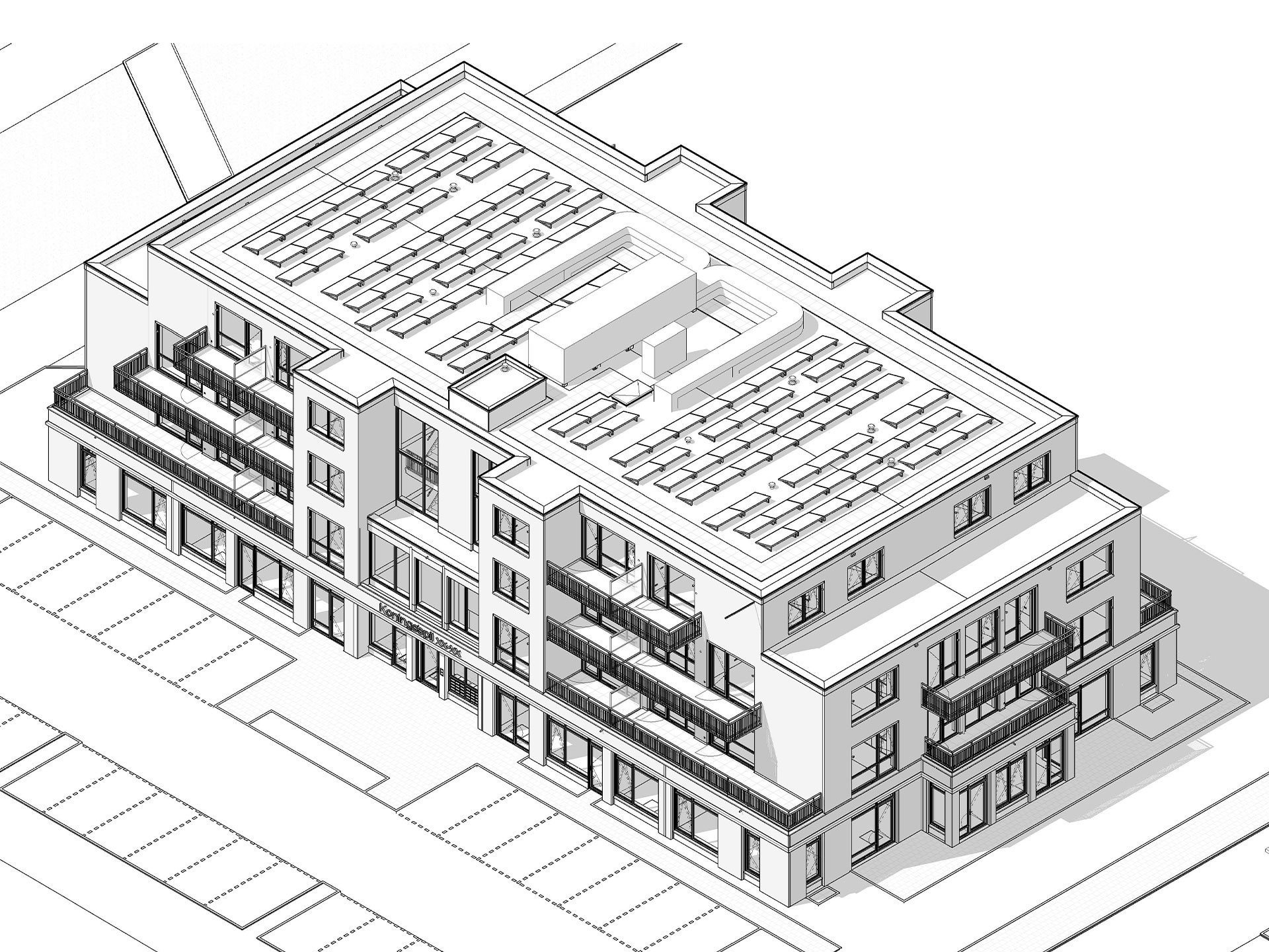 Moerkapelle Jonge Veenen basisschool en appartementencomplex isometrie gebouw