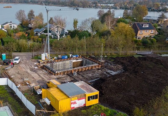 in werk gestorte kelderbak in uitvoering villa platteweg in Reeuwijk