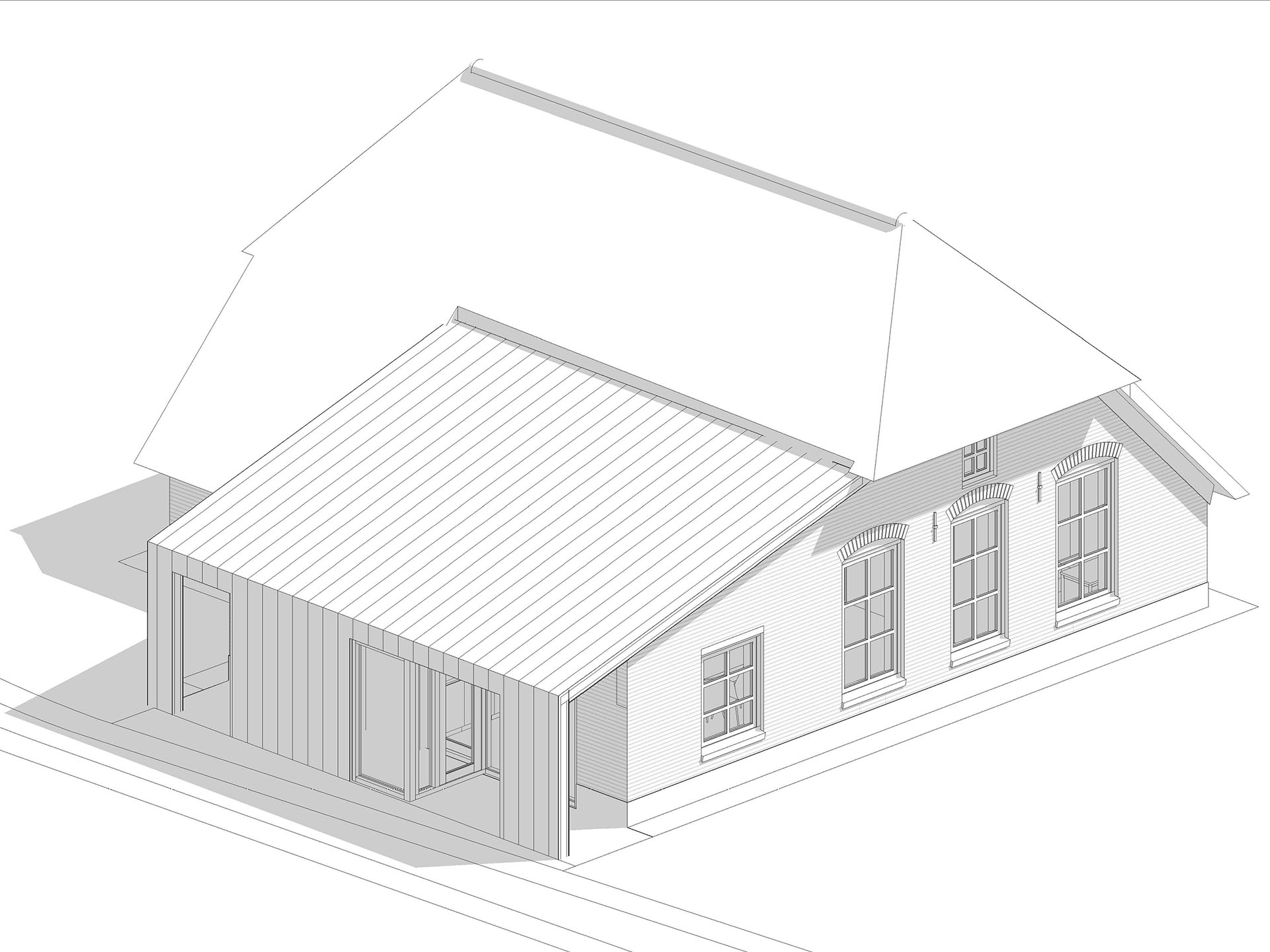 isometrie uitbreiding boerderij Elspeet