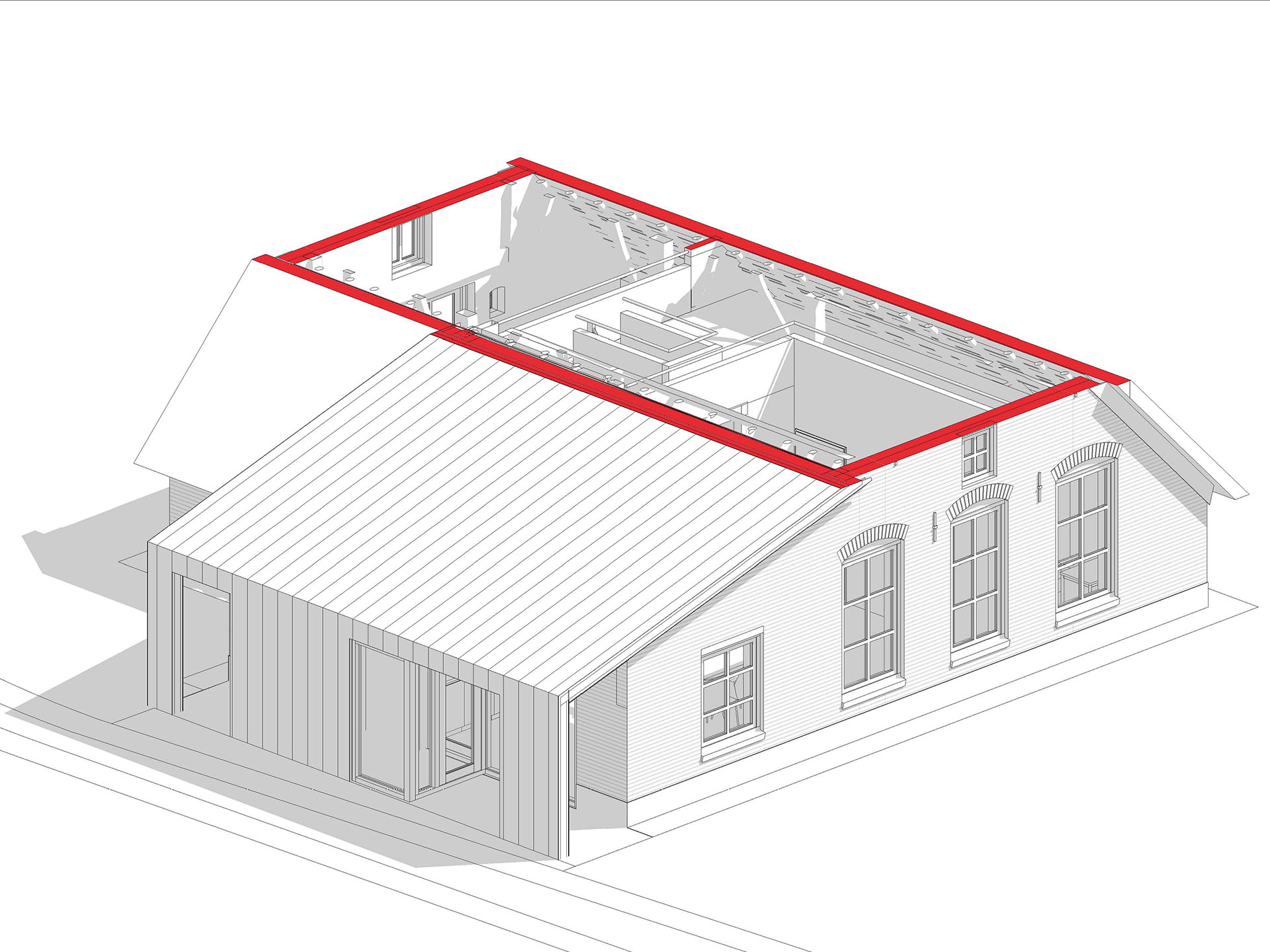 isometrie uitbreiding boerderij Elspeet