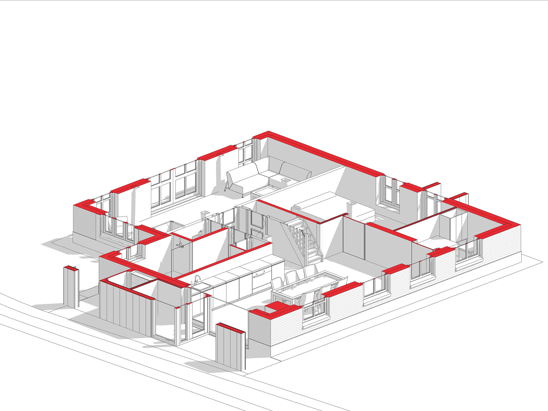 isometrie uitbreiding boerderij Elspeet