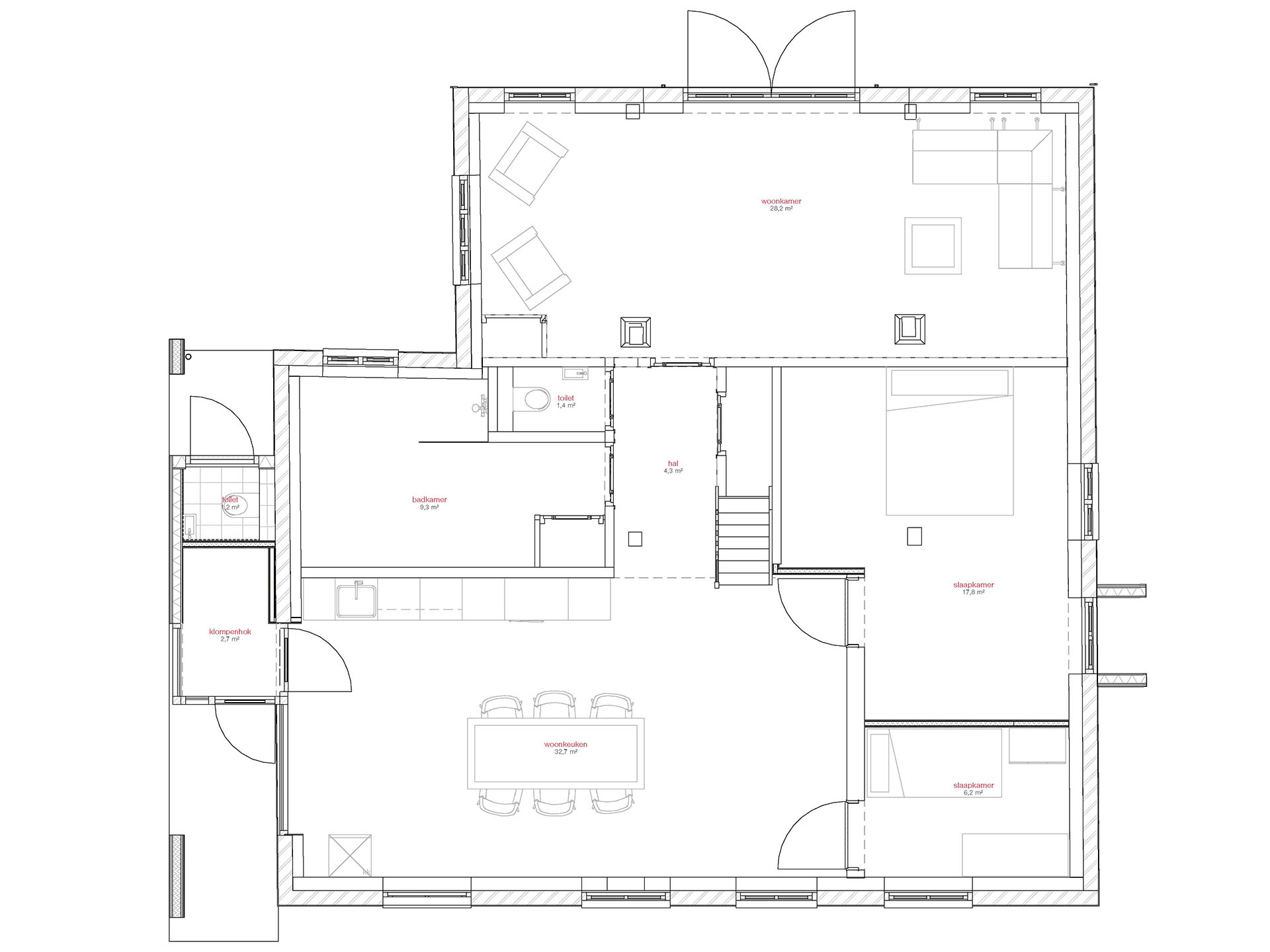 Plattegrond uitbreiding boerderij Elspeet